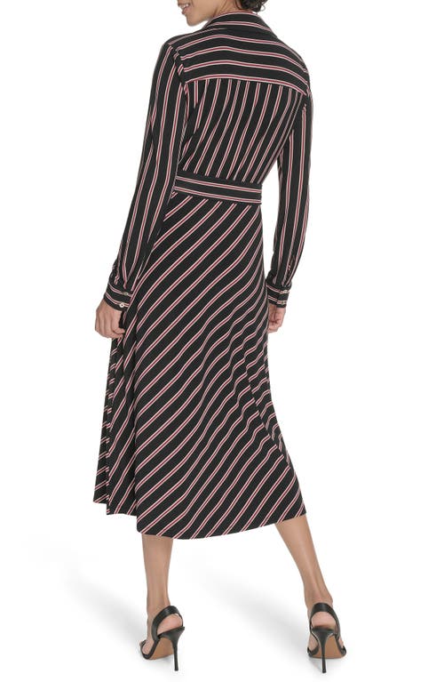Tommy Hilfiger Long Sleeve Midi Dress In Black