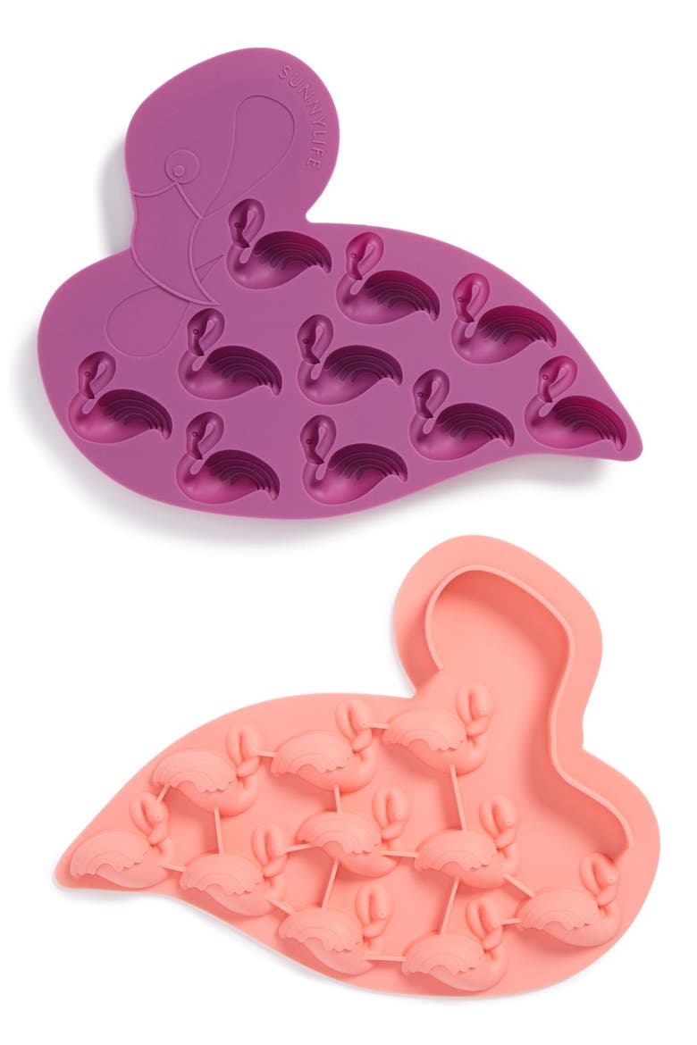 Flamingo Ice Cube Tray, Main, color, PINK/ PURPLE