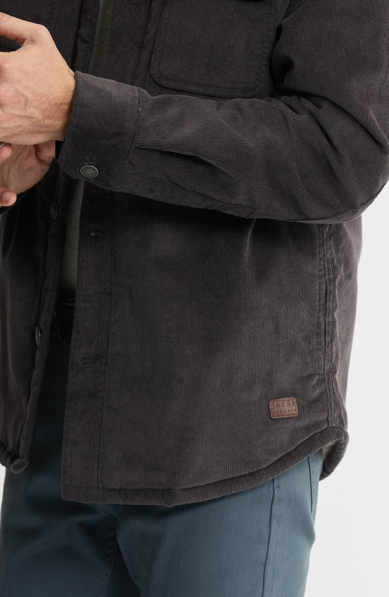 JACHS Stretch Cotton Corduroy Faux Shearling Lined Jacket, Alternate, color, Charcoal