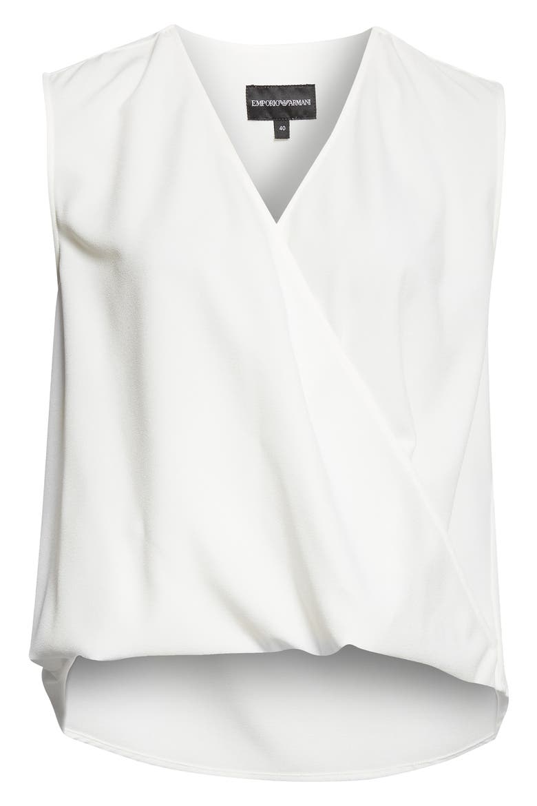 Faux Wrap Shell, Alternate, color, WHITE