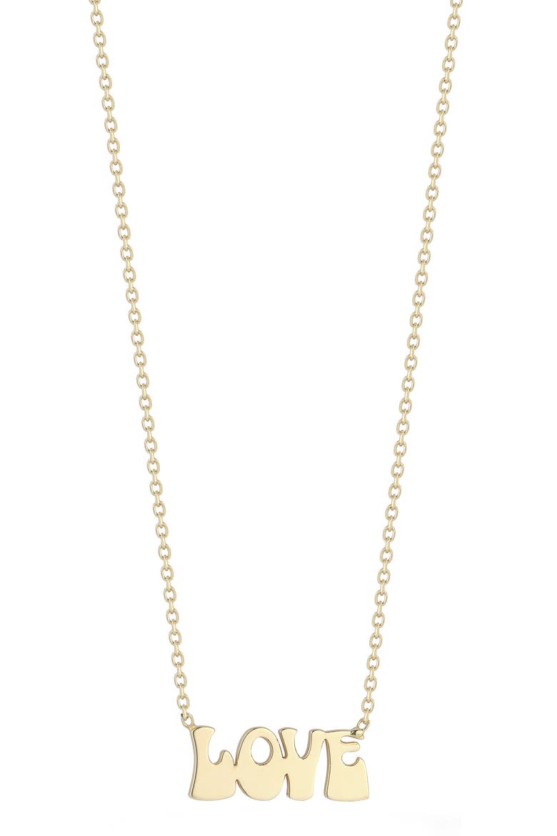'Love' Pendant Necklace, Main, color, GOLD