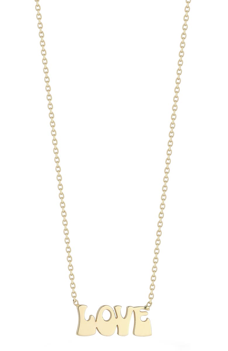 Ember Fine Jewelry 'Love' Pendant Necklace, Main, color, Gold