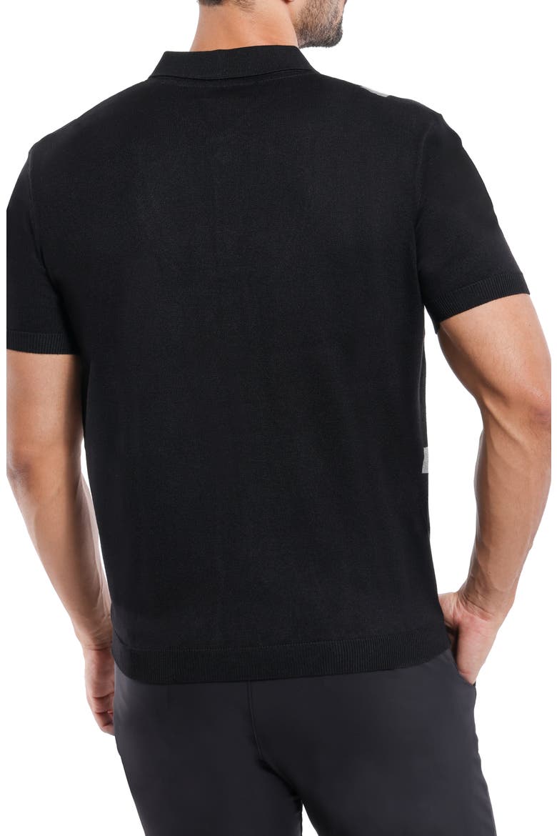Jacquard Polo Sweater, Alternate, color, BLACK/ HEATHER GREY