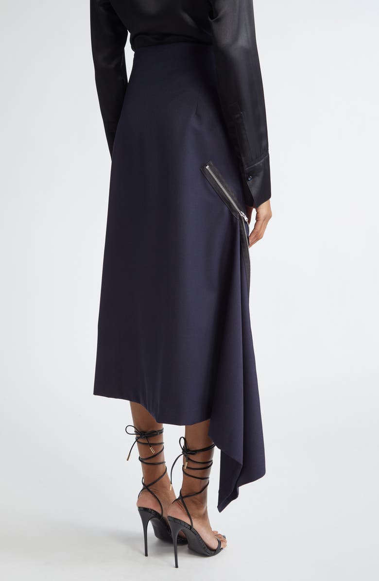 MONSE Double Zipper Midi Skirt, Alternate, color, Navy