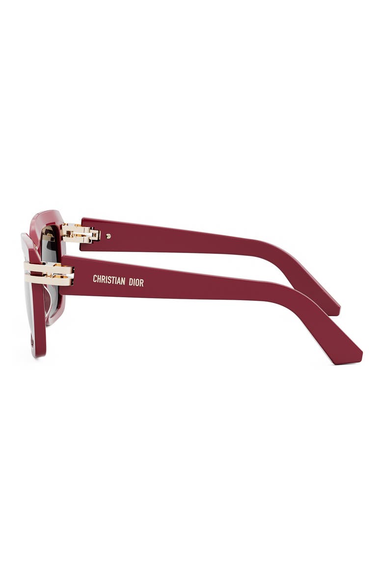 'CDior S1I 52mm Square Sunglasses, Alternate, color, SHINY RED / SMOKE