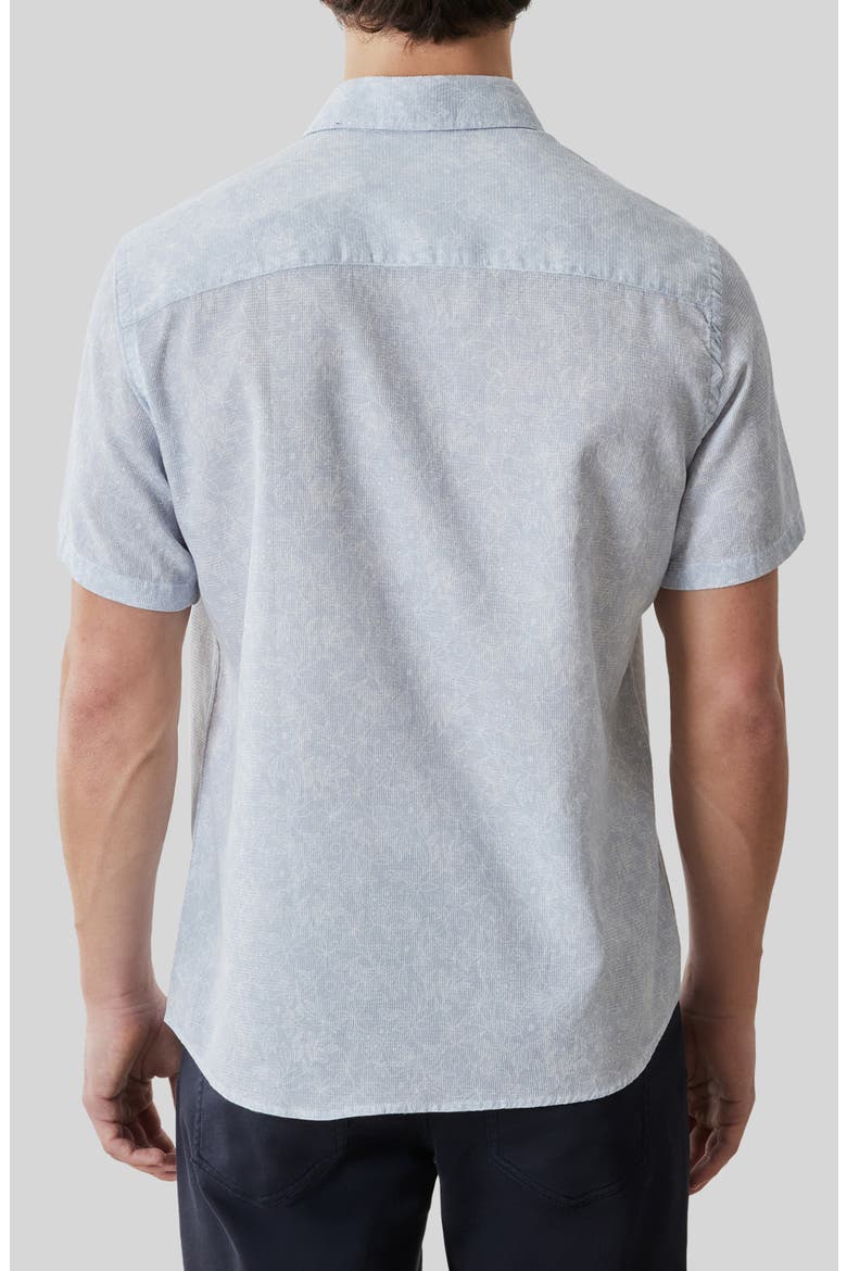 Samore Floral Short Sleeve Button-Up Shirt, Alternate, color, POWDER BLUE