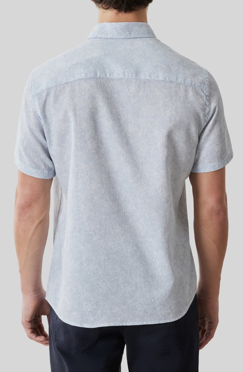 Robert Barakett Samore Floral Short Sleeve Button-Up Shirt, Alternate, color, Powder Blue