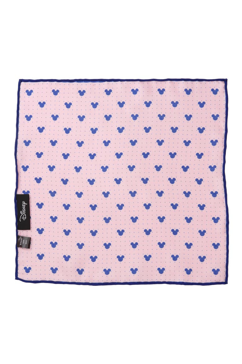 Mickey Mouse Dot Silk Pocket Square, Alternate, color, PINK