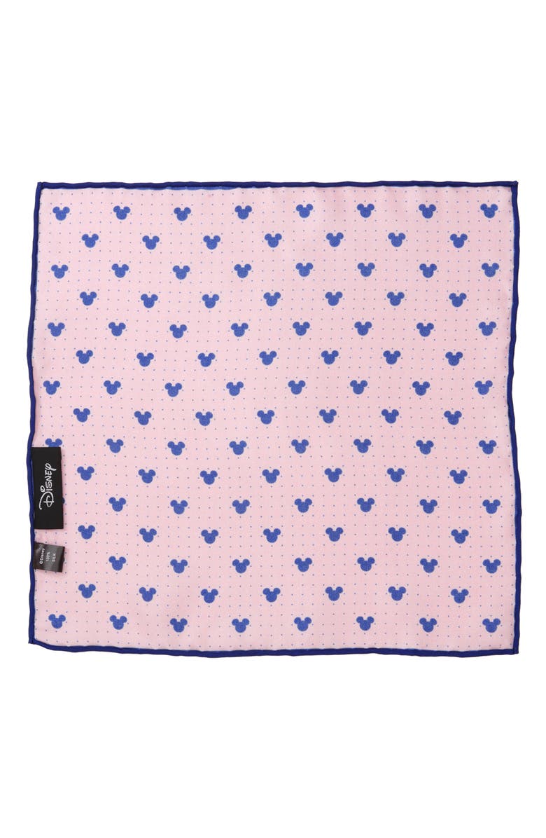 Cufflinks, Inc. Mickey Mouse Dot Silk Pocket Square, Alternate, color, Pink
