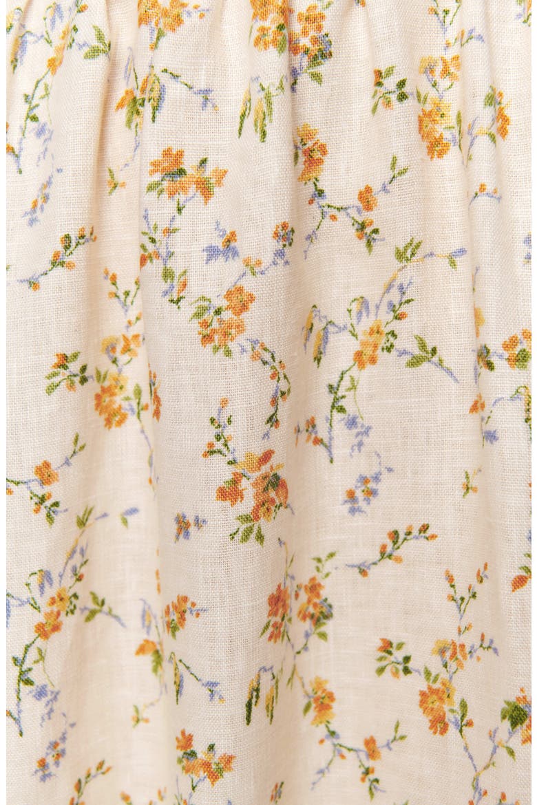 Rowen Square Neck Smocked Linen Sundress, Alternate, color, JULIUS