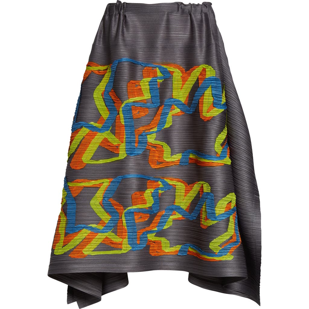 Issey Miyake Pleats Please Mix Pleated Skirt In Gray