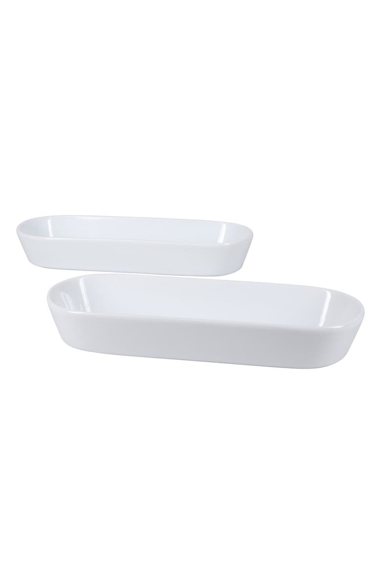 BIA Cordon Bleu Oslo Set of 2 Oblong Baking Dishes, Main, color, White