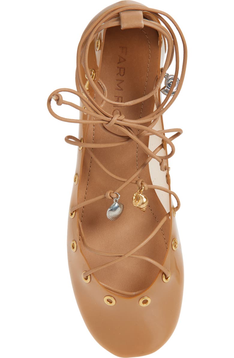 FARM Rio Sea Lace-Up Jelly Ballerina Flat, Alternate, color, Toffee