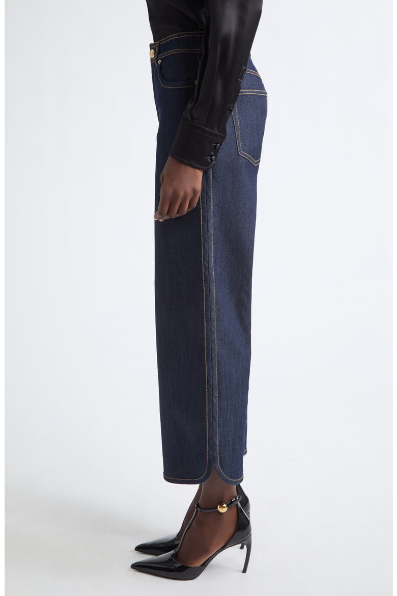 Delphy High Waist Crop Wide Leg Jeans, Alternate, color, INDIGO