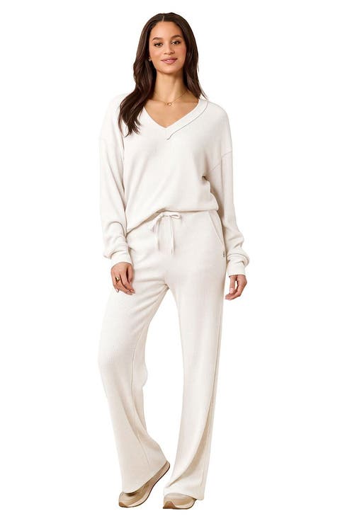 Airthermal Knit V-neck With Long Pant