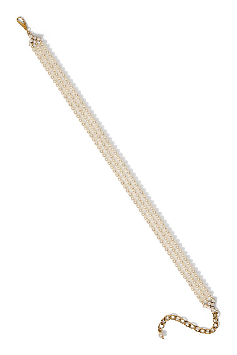 Madrid Faux Pearl Choker Necklace, Alternate, color, GOLD