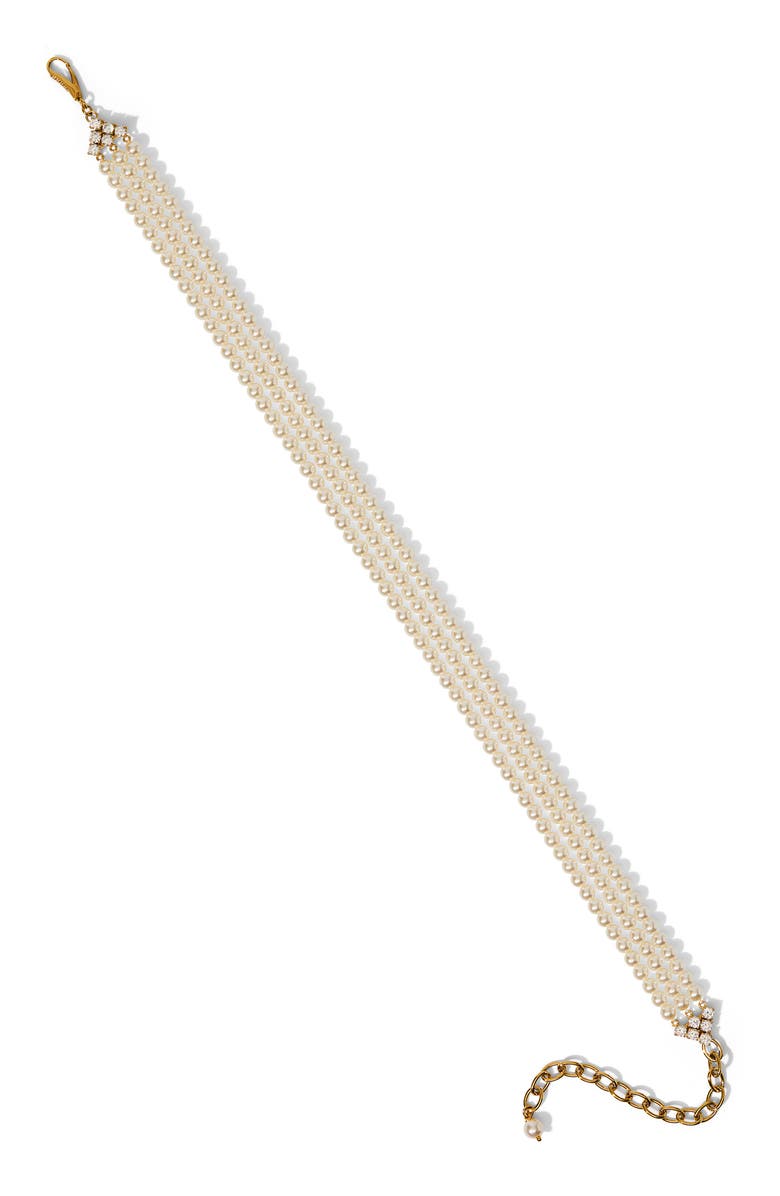 Nadri Madrid Faux Pearl Choker Necklace, Alternate, color, Gold