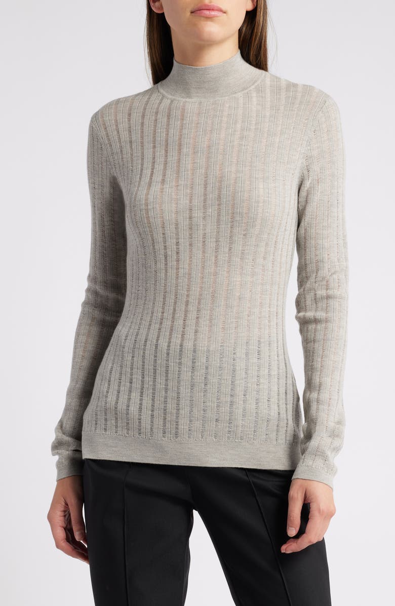 BOSS Fatirami Mock Neck Virgin Wool Sweater, Main, color, 