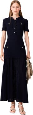 maje Pointelle knit maxi dress