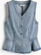 H&M Denim Peplum Waistcoat