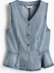 H&M Denim Peplum Waistcoat