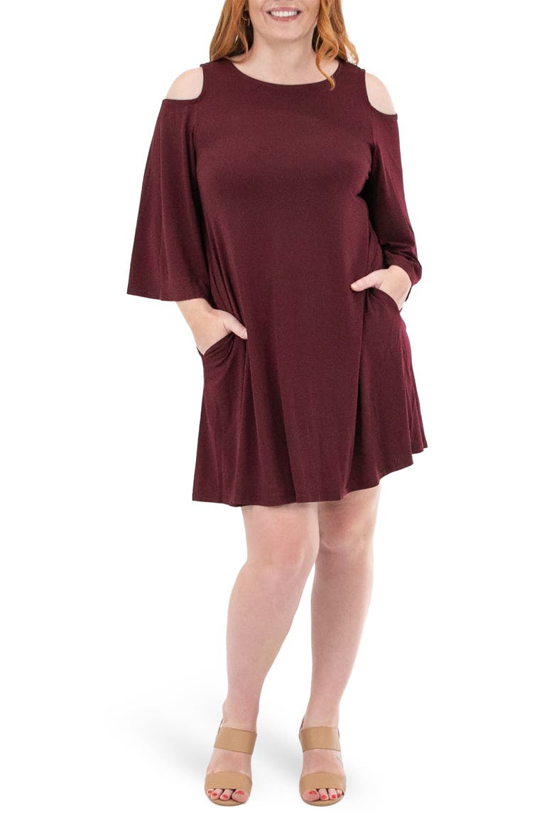 Shoulder Cutout Dress, Main, color, DEEPWIINE