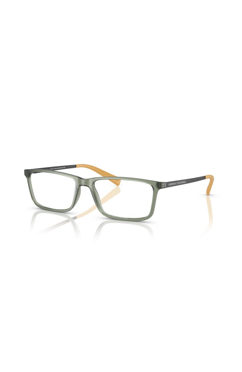 Armani Exchange 55mm Rectangle optical glasses, Main, color, Green