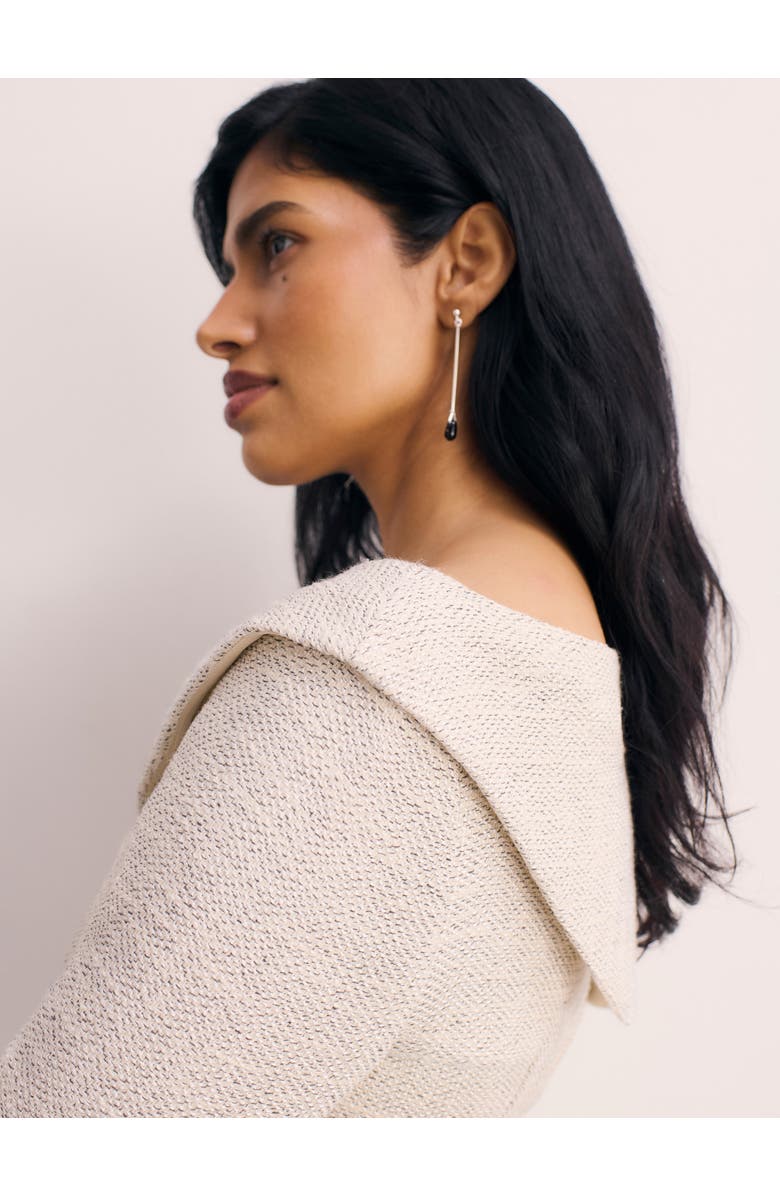 The Fold Palmerston Tweed Dress, Alternate, color, Ivory