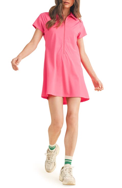 Front Zip Short Sleeve Tennis Dress