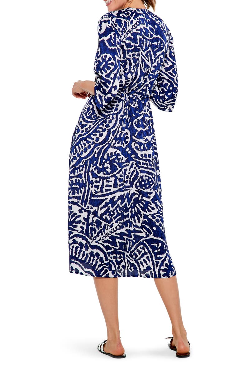 Indigo Stamp Print Shirtdress, Alternate, color, BLUE MULTI