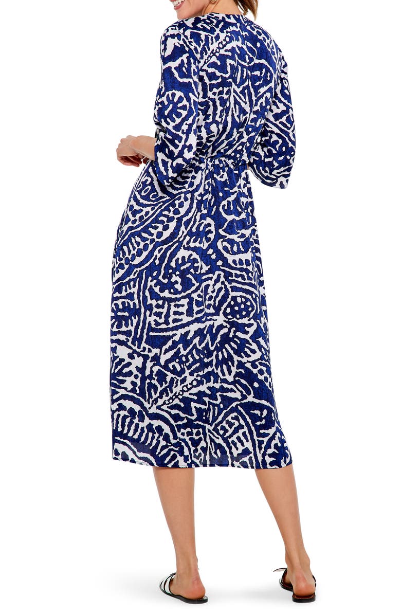 NIC+ZOE Indigo Stamp Print Shirtdress, Alternate, color,