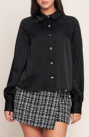 FLYING TOMATO Solid Button-Up Shirt