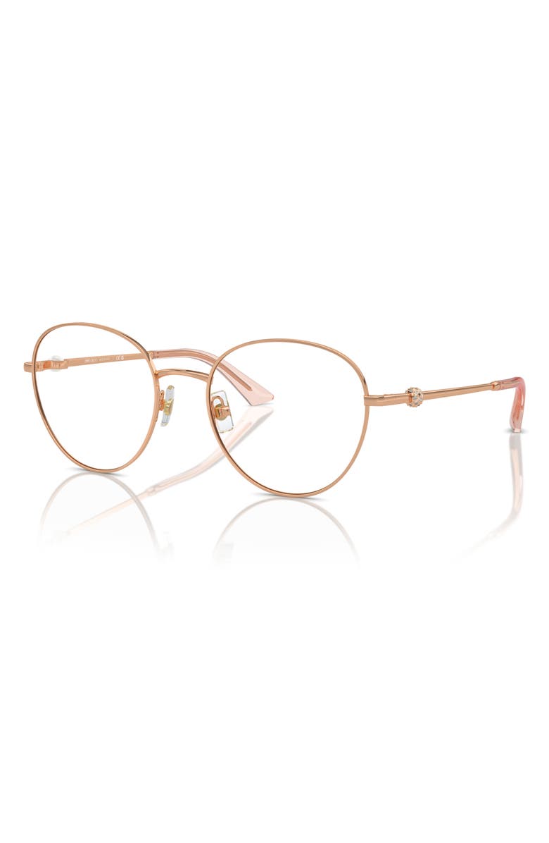 Jimmy Choo 52mm Round Optical Glasses, Alternate, color,