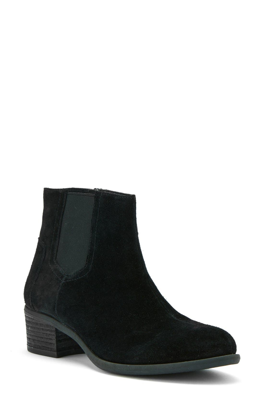 'Mandy' Waterproof Bootie, Main, color, BLACK SUEDE