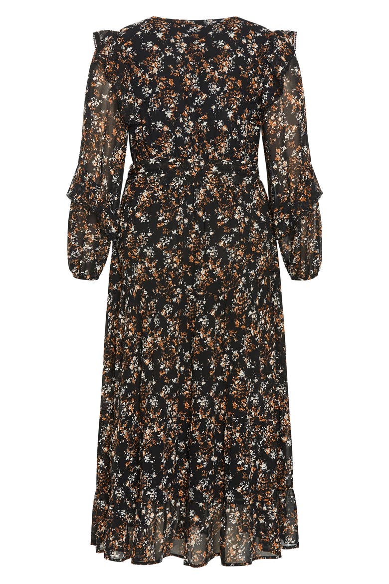 Arielle Ruffle Long Sleeve Maxi Dress, Alternate, color, FLORAL