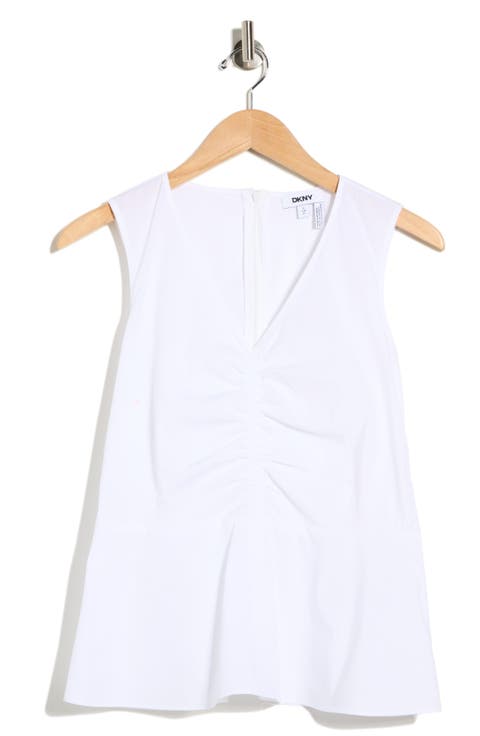 Ruched Sleeveless Peplum Top