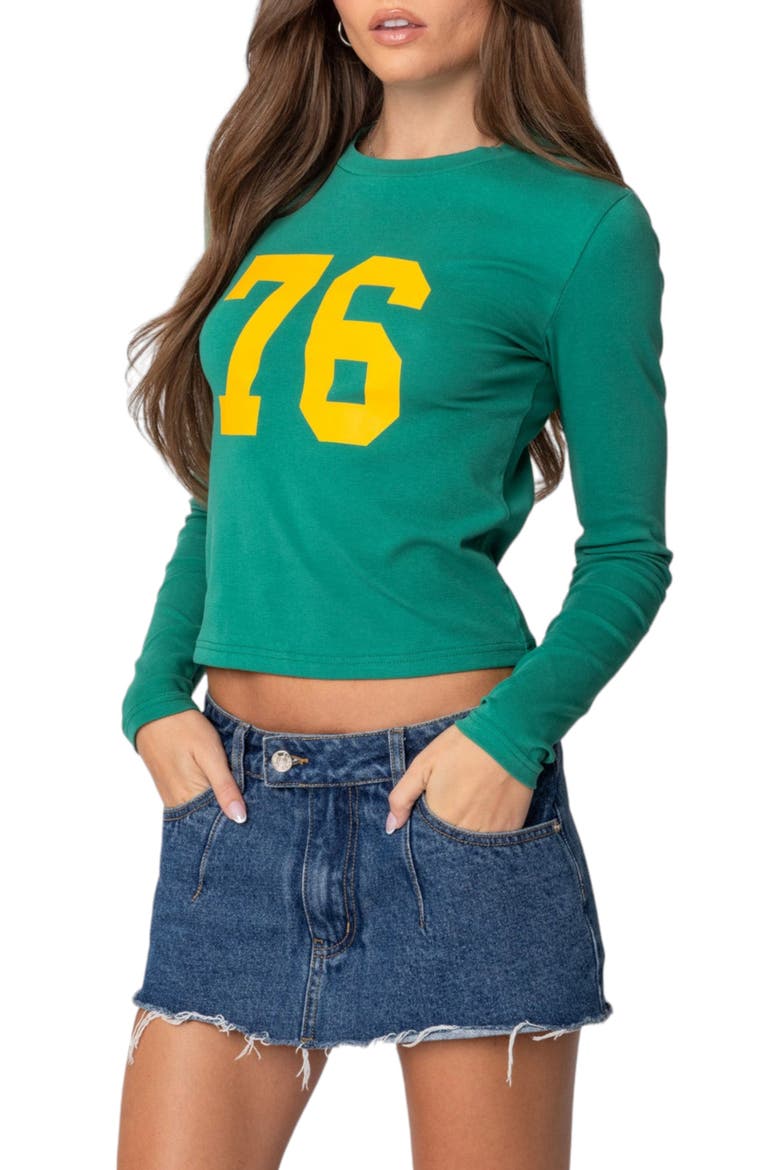 76 Stretch Cotton Graphic T-Shirt, Alternate, color, GREEN