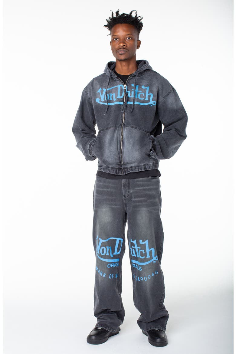 Invader Patch Acid Zip Up Hoodie Jacket, Alternate, color, Grovestone