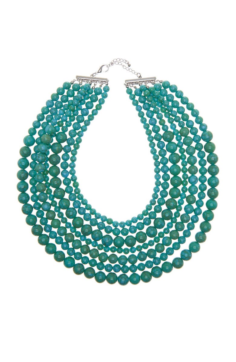 EYE CANDY LOS ANGELES Stone Layered Necklace & Earrings Set, Alternate, color, Turquoise