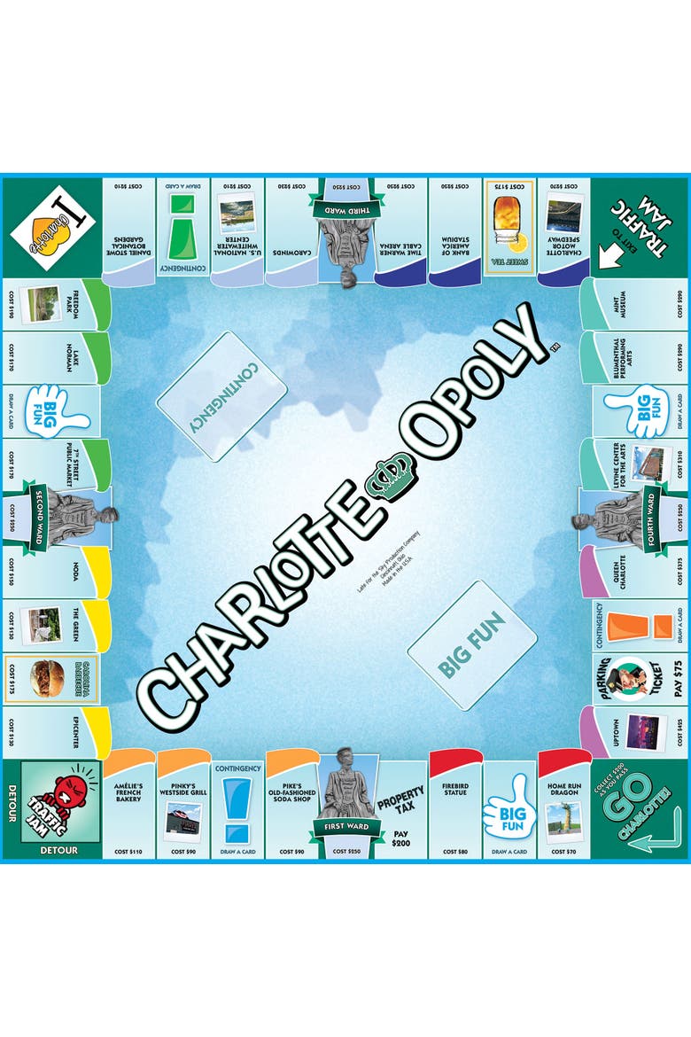 Charlotteopoly Monopoly Board Game, Alternate, color, Multicolored
