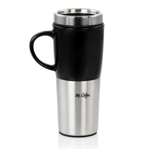 Mr Coffee Mr. Coffee 16oz Stainless Steel And Stoneware Travel Mug In Black