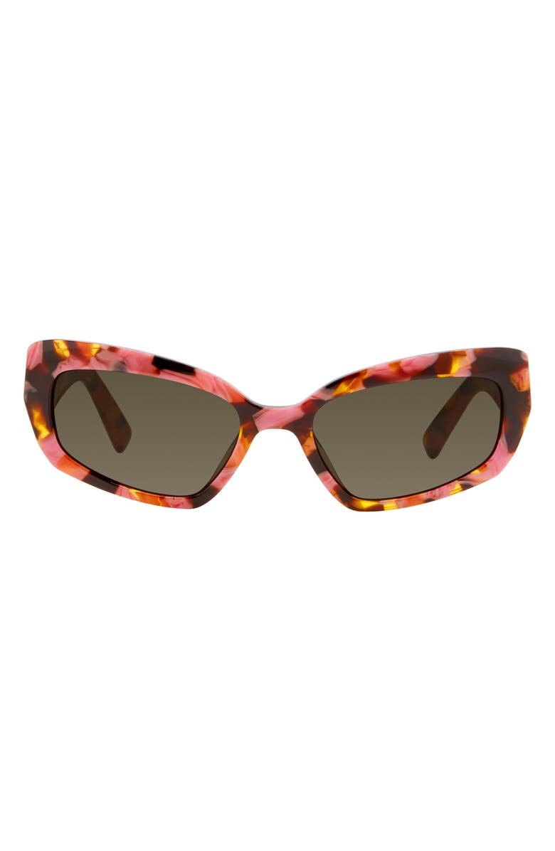 Kurt Geiger London 55mm Rectangular Sunglasses, Main, color, Havana/ Brown