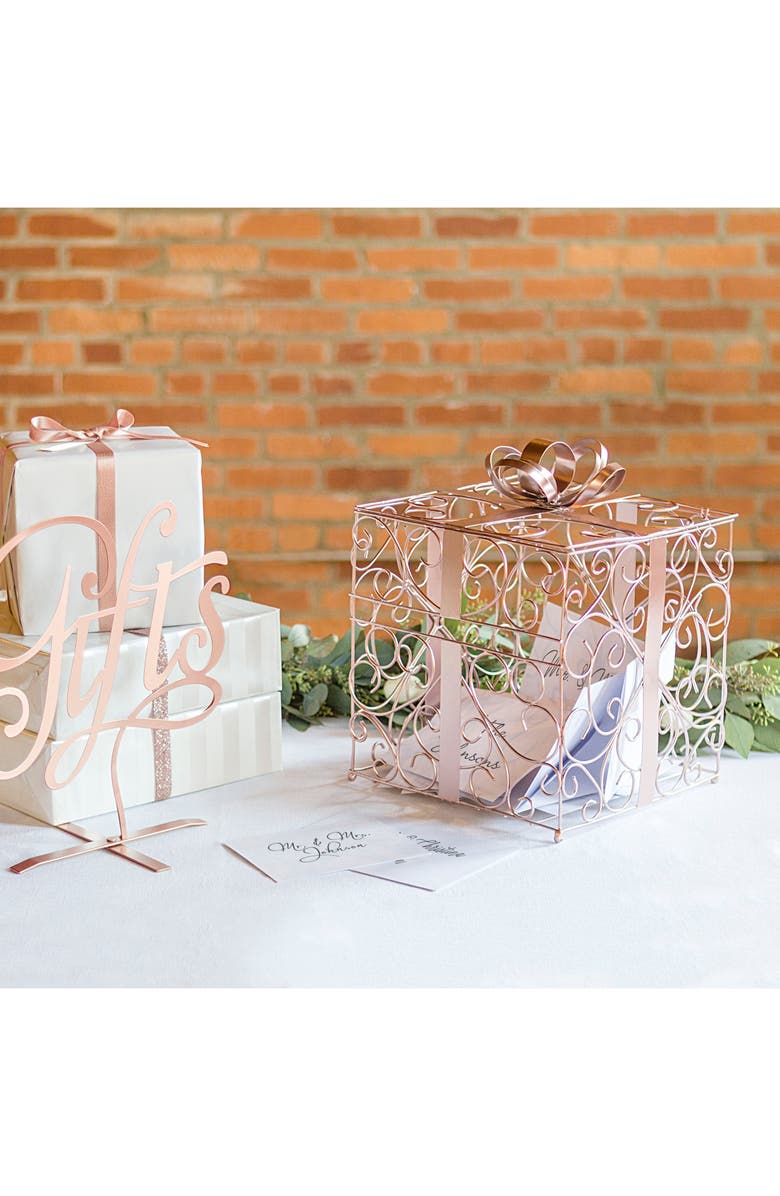 Cathy's Concepts Rose Goldtone Plate Card Holder, Alternate, color,