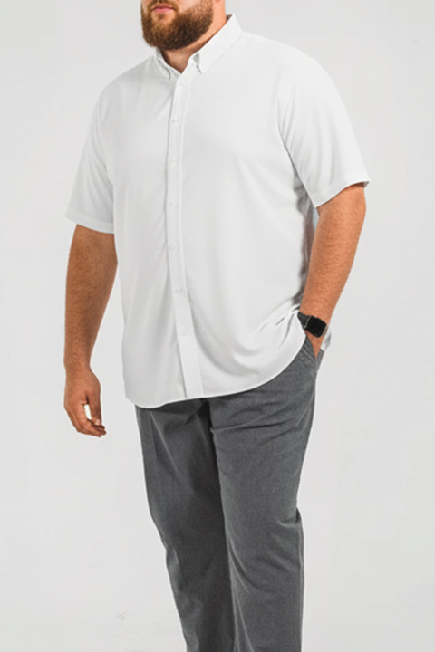 Men’s Big and Tall Commuter Shirt, Short Sleeve Button Down, Tailored Fit, Spread Collar, Performance Fabric, Stylish & Casual Breathable Shirt