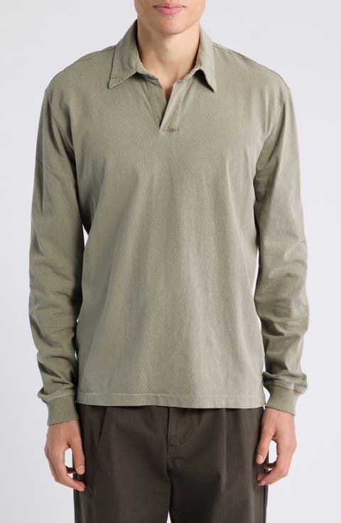 Caza Long Sleeve Organic Cotton Polo