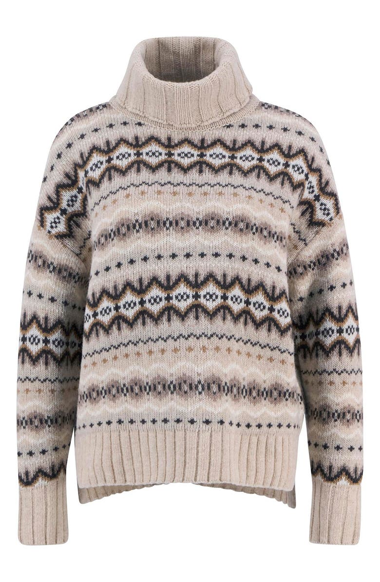 Helen Fair Isle Wool Blend Turtleneck Tunic Sweater