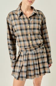 English Factory Oversize Plaid Shacket