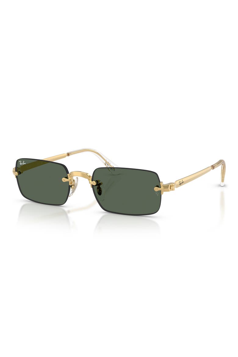 54mm Polarized Rectangular Sunglasses, Alternate, color, ARISTA / DARK GREEN