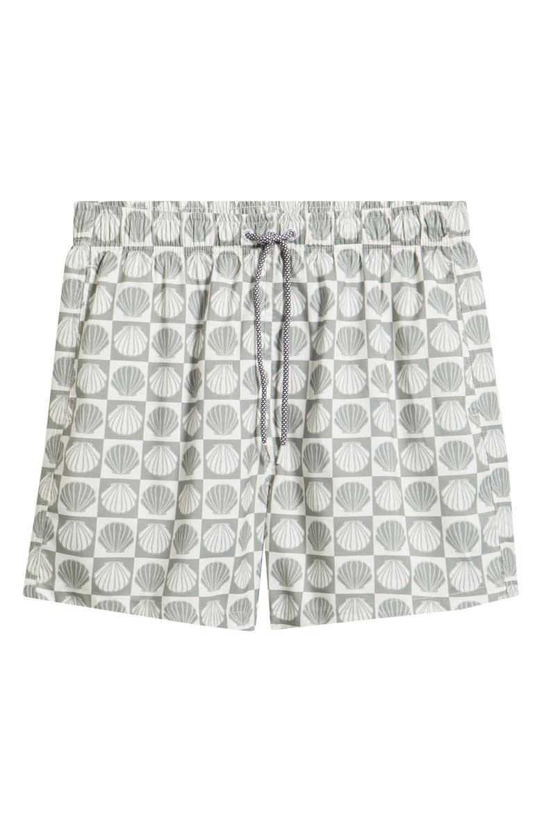 Boardies Seashell Print Swim Trunks, Alternate, color, Olive/ Cream