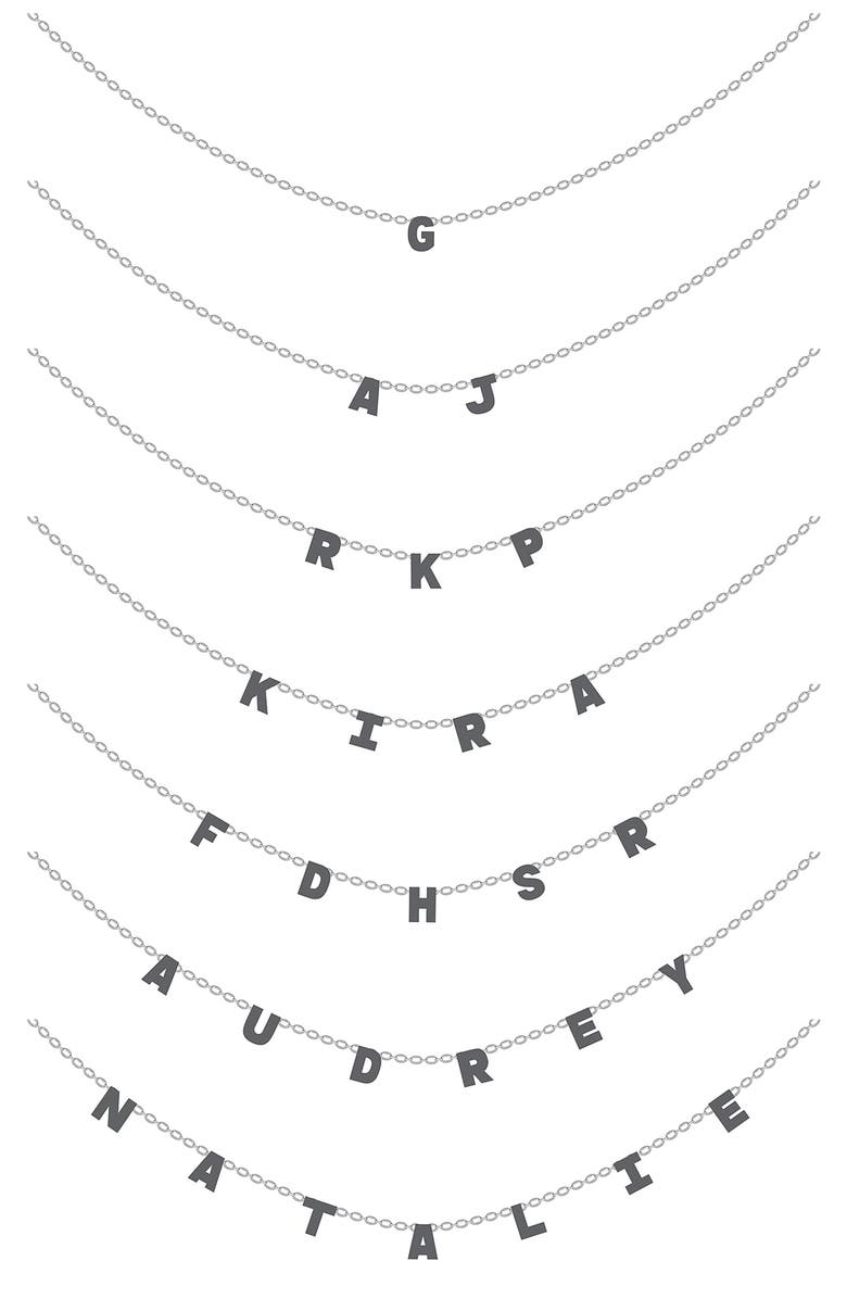 BaubleBar Custom Letter Charm Necklace, Alternate, color, Gold